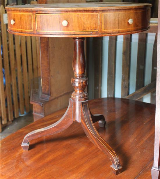 Small inlaid rosewood drum table